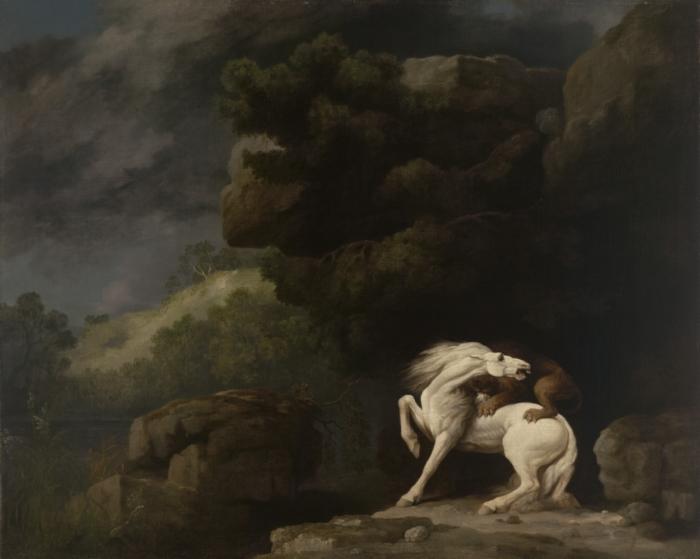 George Stubbs A Lion Attacking a Horse oil painting image